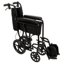 Lightweight ProBasics transport chair with folding back and hand brakes for safe transfers, Moovkart 