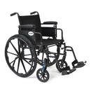 ProBasics wheelchair with 20x16 inches seat, flip-back armrests, and elevating legrests. Moovkart
