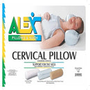 Alex Orthopedic  Soft  Cervical 7 Inch Fiber Filled Pillow White Fabric Cover for Back Positioning or Knee Elevation