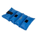 Adjustable blue wrist and ankle weight by The Cuff, durable vinyl for home or gym use, Moovkart