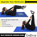 CanDo Slim WaTE Bar 5-Piece Set with 1 to 5 lb weighted bars for strength training use