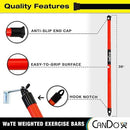 CanDo Slim WaTE Bar 5-Piece Set for yoga Pilates therapy and progressive fitness workouts