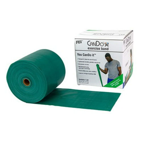 Dispenser box for 50-yard rolls of Cando Exercise Band.