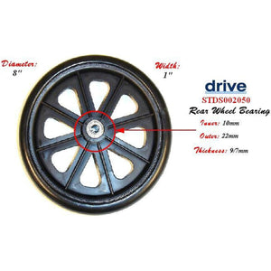 Drive Medical 8 Inch Rear Wheel Caster for Rollator 11053A/B Part, Smooth Mobility Replacement Hover