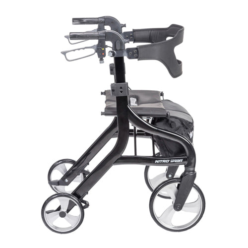 Drive Medical Nitro Sprint Rollator, Tall, Black