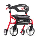 Drive Medical Nitro Sprint Rollator Red with large wheels for enhanced stability, comfort, and mobility. Moovkart