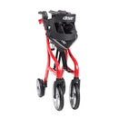 Drive Medical Nitro Sprint Rollator Walker, Foldable Mobility Aid with Seat and Storage, Red