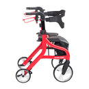 Drive Medical Nitro Sprint Rollator Walker, Foldable Mobility Aid with Seat and Storage, Red