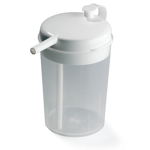 SP Ableware Spill Proof Novo Cup, an adaptive drinking aid for safe reclined hydration. Moovkart