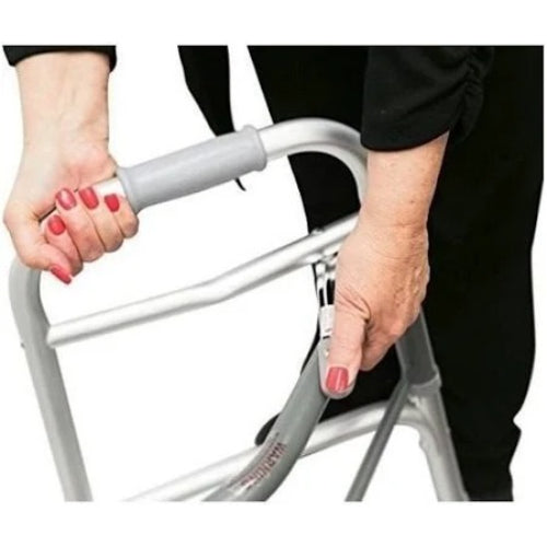 Drive Medical Two Button Steel Folding Walker with 5 Inches Wheels, Case of 4
