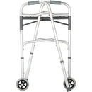 Drive Medical Two Button Steel Folding Walker with 5 Inches Wheels, Case of 4