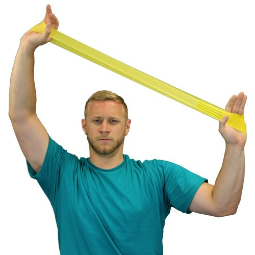 CanDo Non-Latex Exercise Band, 6-Yard with 8 Resistance Levels for physical therapy and fitness, Moovkart
