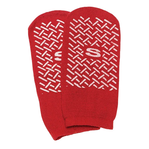Slipper Socks; Small Red Pair Child Size 4-6