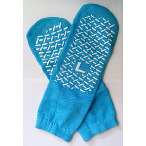 Medline Slipper Socks Non-Slip Hospital Socks with Terry Cloth Comfort, Sky Blue, Pair Hover