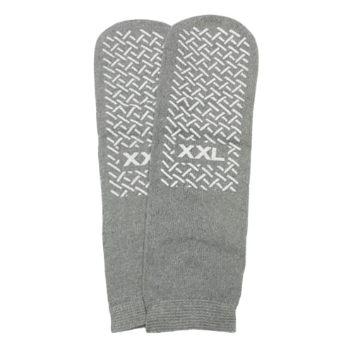Slipper Socks; XX-Large Grey Pair Men's 12-13