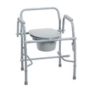 Drive Medical Deluxe Drop Arm Commode, Steel Frame, Knock-Down Design for Easy Transfer