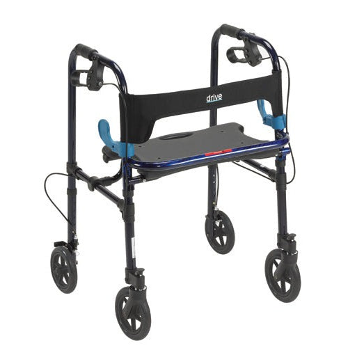 Drive Medical Clever-Lite Folding Rollator for Adults with 8-inch casters, lightweight and easy to fold for enhanced mobility and convenience. Moovkart