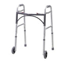 Drive Medical Adult Folding Walker with 5-Inch Wheels Case of 2, Aluminum Frame, and Mobility Support for Easy Use and Stability. Moovkart