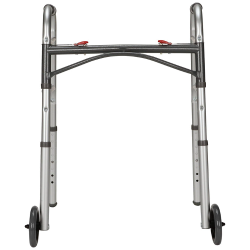 Drive Medical Walker Folding Two Button Adult With 5 Wheels Deluxe