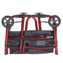 Drive Medical Deluxe Lightweight Folding Travel Walker with 5 Inches Wheels, Red