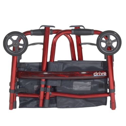 Drive Medical Deluxe Folding Travel Walker, Red