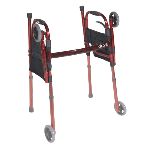 Drive Medical Deluxe Folding Travel Walker,Red