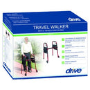 Drive Medical Deluxe Lightweight Folding Travel Walker with 5 Inches Wheels, Red