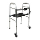 Roscoe Medical Walker with Seat & 5 Inches Wheels - Durable Adult Mobility Aid, Moovkart