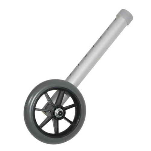 Drive Medical Walker Wheels Fixed with Rear Glide Caps, 5 Inches, Pair