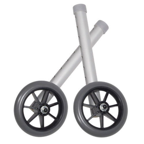 Walker Wheels 5 Fixed With Rear Glide Caps (pair)