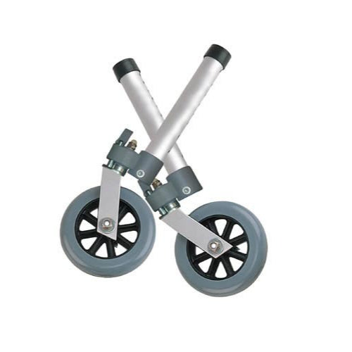 Drive Medical Swivel 5 Inch Wheels, featuring lockable and swivel functionality, ideal for improving walker stability and mobility, Moovkart
