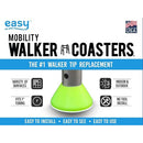 Easy To Use Products Walker Coasters for 1 Inch Walker Tubes, Tennis Ball Yellow, Pair