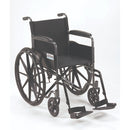 Drive Medical Wheelchair 18 Inch Seat – durable steel frame with swing-away footrests, comfort. Moovkart