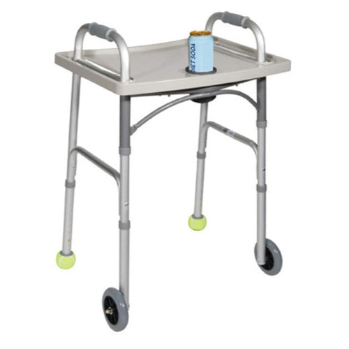 Drive Medical Universal Walker Tray with Cup Holder, Gray, Durable Plastic, Easy Install, Fits Most Walkers. Moovkart