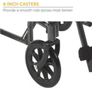 Drive Medical Steel Transport Wheelchair, Silver Vein Finish, 17 Inches