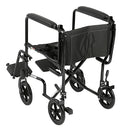 Drive Medical Lightweight Transport Wheelchair, Black, 17 Inches Seat Width