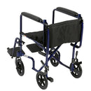 Drive Medical Lightweight Transport Wheelchair, Blue, 17 Inches Seat Width