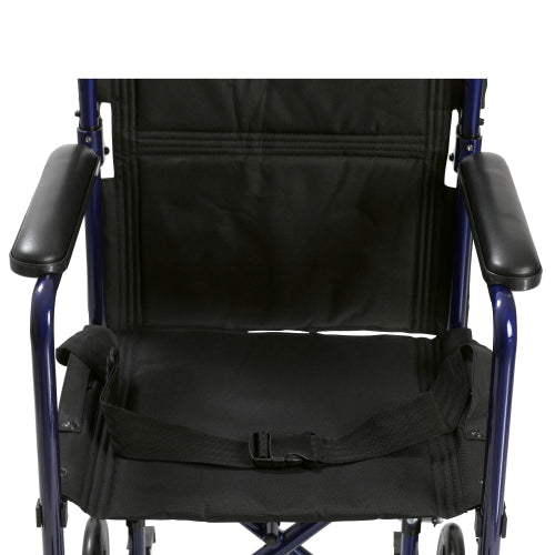 Drive Medical Lightweight Transport Wheelchair, Blue, 17 Inches Seat Width