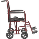 Drive Medical Lightweight Transport Wheelchair, Red, 19 Inches Seat Width
