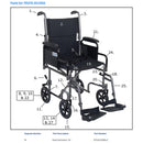 Drive Medical Seat Upholstery Only for Transport Chair 18x16 inches Black replacement seat. Moovkart