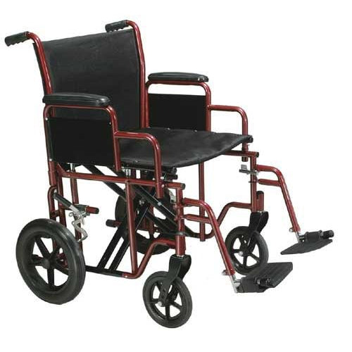 Transport Wheelchair Bariatric 20 Wide Red