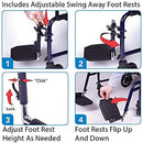Healthline Swing-Away Elevating Legrests for Standard Wheelchairs, Adjustable Support, Pair