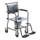 Drive Medical Drop-Arm Transport Wheelchair with Commode Opening, 17-Inch Seat, 350 lbs Capacity