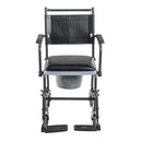 Drive Medical Drop-Arm Transport Wheelchair with Commode Opening, 17-Inch Seat, 350 lbs Capacity