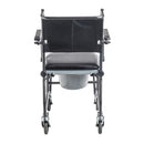 Drive Medical Drop-Arm Transport Wheelchair with Commode Opening, 17-Inch Seat, 350 lbs Capacity