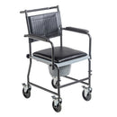 Drive Medical Drop-Arm Transport Wheelchair with Commode Opening, 17-Inch Seat, 350 lbs Capacity