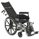 Drive Medical Viper GT Reclining Wheelchair with flip-back removable full arms, 18-inch seat width, and adjustable reclining back angle