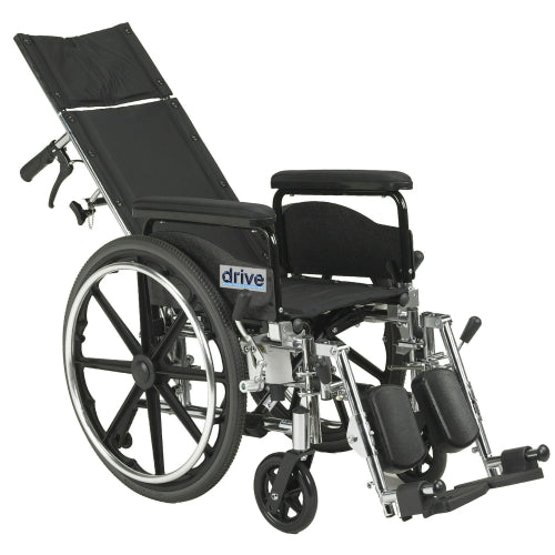 Drive Medical Viper Plus GT Full Reclining Wheelchair, 20 Inches