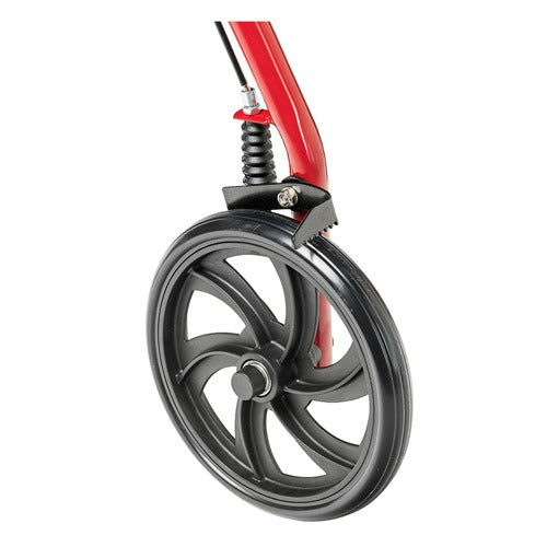 Drive Medical 4 Wheel Steel Rollator With Fold Up Removable Back Support, Red