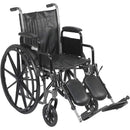 Drive Medical Silver Sport 2 Wheelchair with Fixed Arms and Elevating Leg Rests, 18 Inches Seat